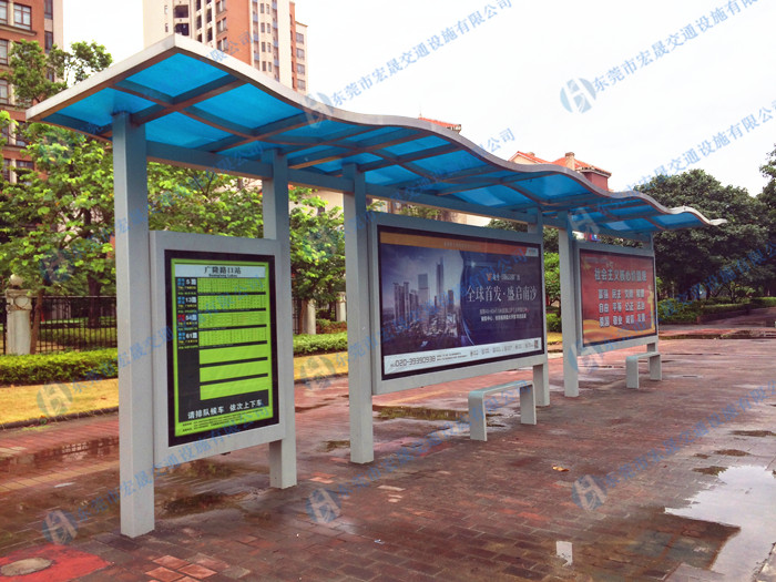 2017年广州南沙第一批公交候车亭生产安装
